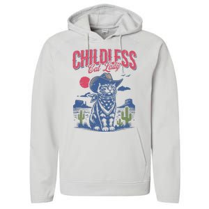 Childless Cat Lady Kamala Harris Cowboy Cat Performance Fleece Hoodie