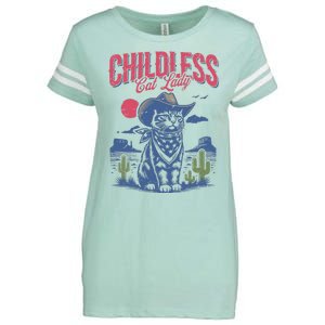 Childless Cat Lady Kamala Harris Cowboy Cat Enza Ladies Jersey Football T-Shirt