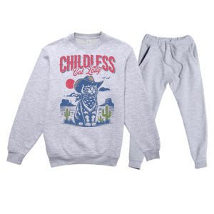 Childless Cat Lady Kamala Harris Cowboy Cat Premium Crewneck Sweatsuit Set