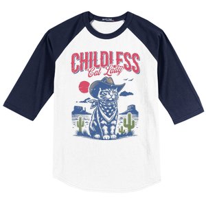 Childless Cat Lady Kamala Harris Cowboy Cat Baseball Sleeve Shirt