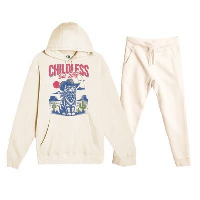 Childless Cat Lady Kamala Harris Cowboy Cat Premium Hooded Sweatsuit Set