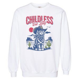 Childless Cat Lady Kamala Harris Cowboy Cat Garment-Dyed Sweatshirt