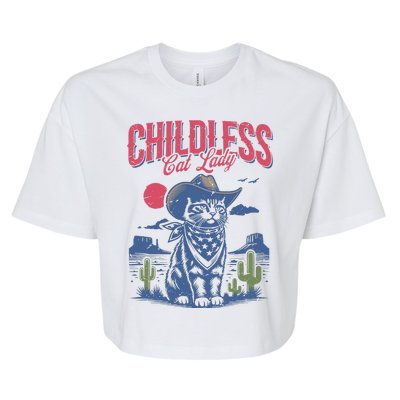 Childless Cat Lady Kamala Harris Cowboy Cat Bella+Canvas Jersey Crop Tee