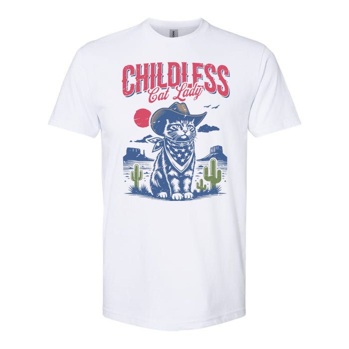 Childless Cat Lady Kamala Harris Cowboy Cat Softstyle CVC T-Shirt