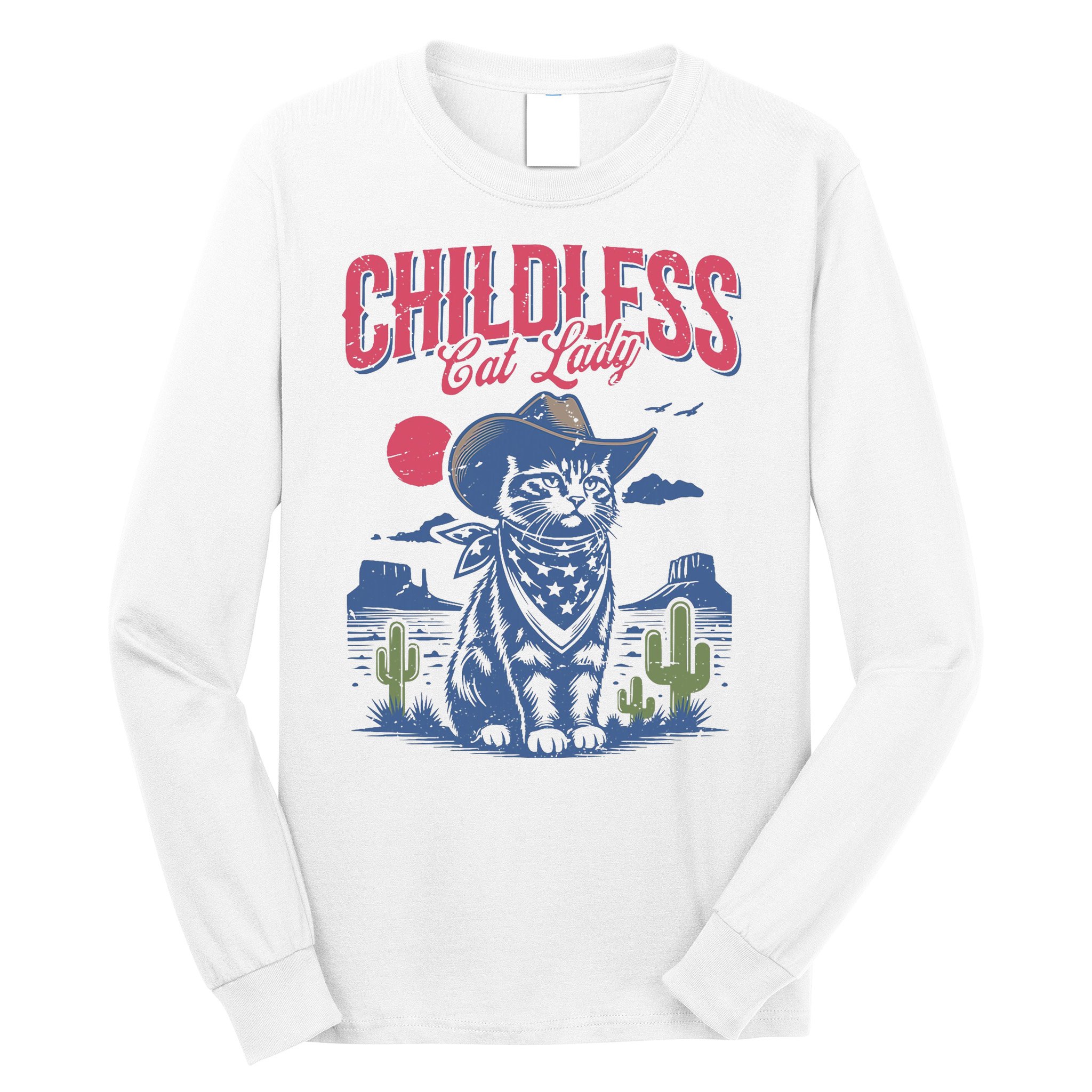 Childless Cat Lady Kamala Harris Cowboy Cat Long Sleeve Shirt