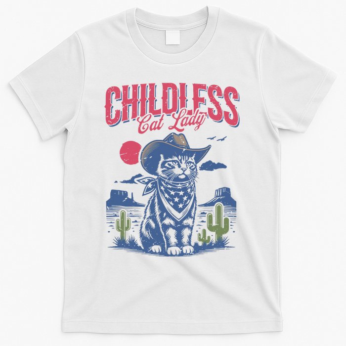 Childless Cat Lady Kamala Harris Cowboy Cat T-Shirt