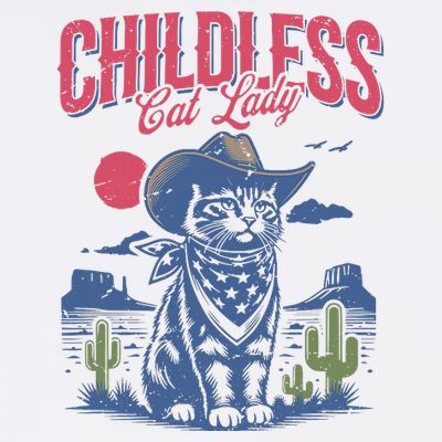 Childless Cat Lady Kamala Harris Cowboy Cat T-Shirt