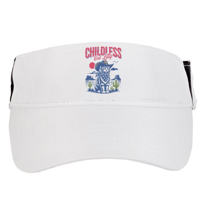 Childless Cat Lady Kamala Harris Cowboy Cat Adult Drive Performance Visor