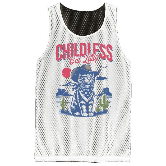 Childless Cat Lady Kamala Harris Cowboy Cat Mesh Reversible Basketball Jersey Tank