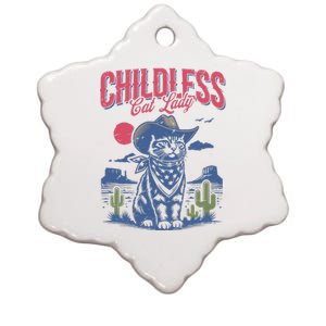 Childless Cat Lady Kamala Harris Cowboy Cat Ceramic Star Ornament