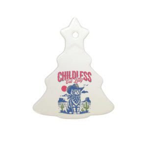 Childless Cat Lady Kamala Harris Cowboy Cat Ceramic Tree Ornament