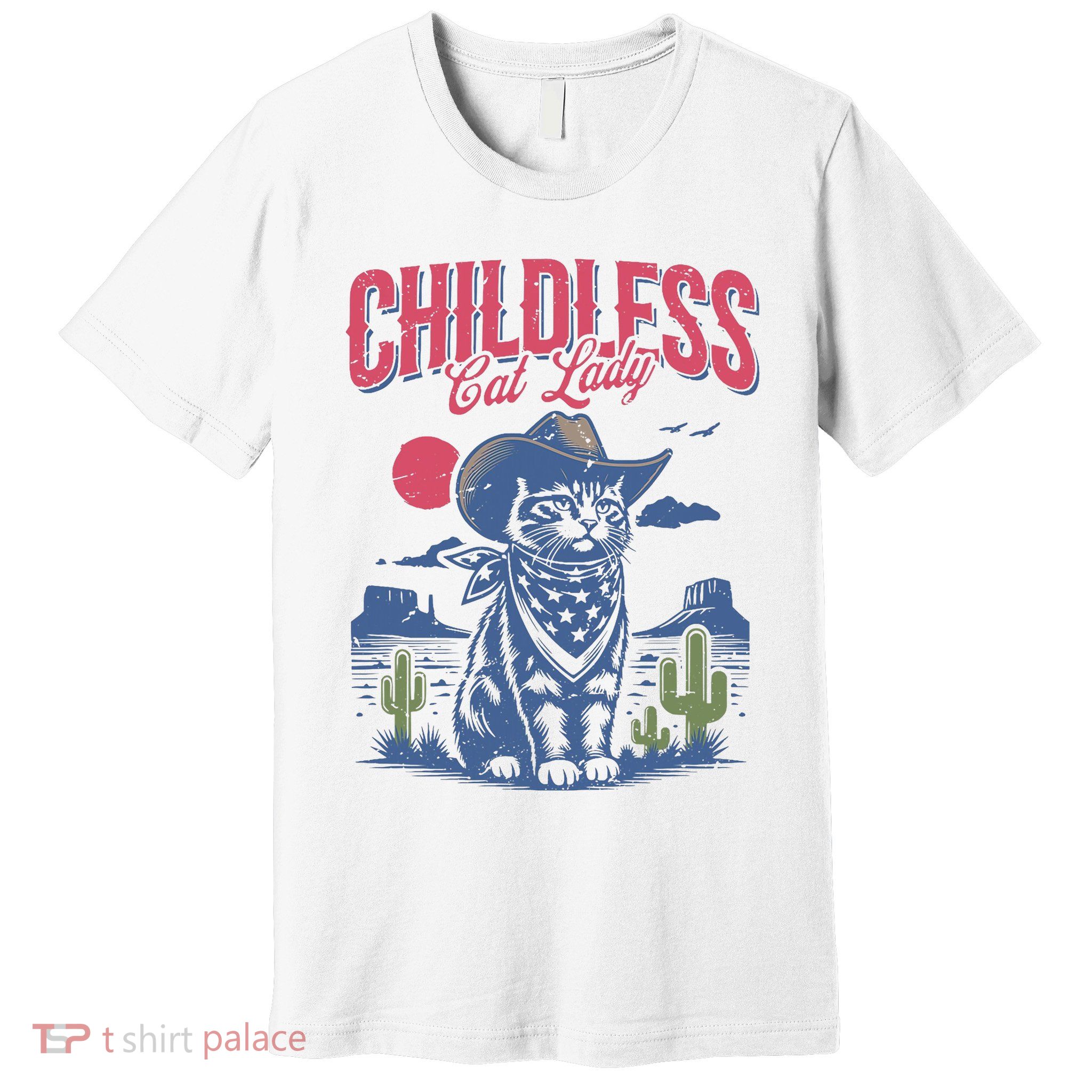 Childless Cat Lady Kamala Harris Cowboy Cat Premium T-Shirt