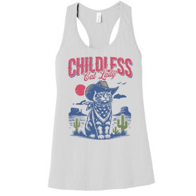 Childless Cat Lady Kamala Harris Cowboy Cat Women's Racerback Tank