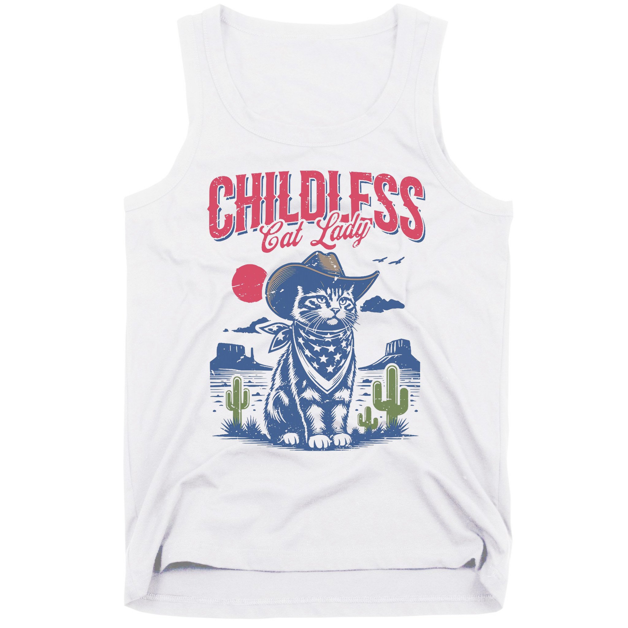 Childless Cat Lady Kamala Harris Cowboy Cat Tank Top