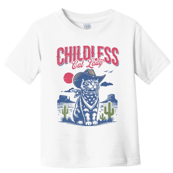 Childless Cat Lady Kamala Harris Cowboy Cat Toddler T-Shirt