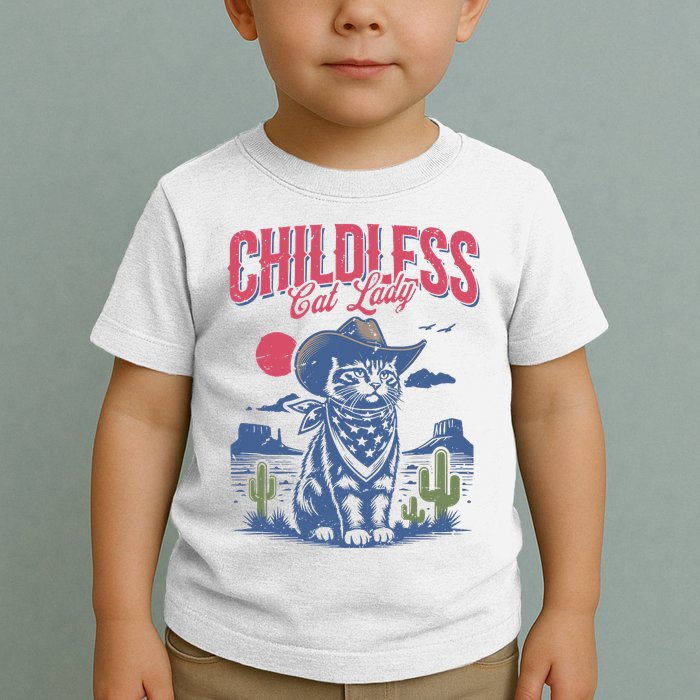 Childless Cat Lady Kamala Harris Cowboy Cat Toddler T-Shirt