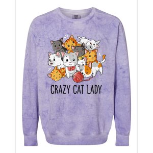 Crazy Cat Lady Funny Women Kitty Kitten Animal Lover Premium Colorblast Crewneck Sweatshirt