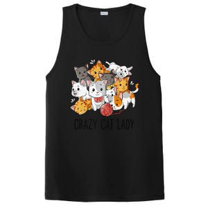 Crazy Cat Lady Funny Women Kitty Kitten Animal Lover Premium PosiCharge Competitor Tank