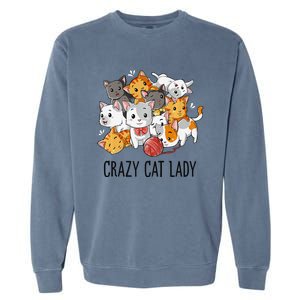 Crazy Cat Lady Funny Women Kitty Kitten Animal Lover Premium Garment-Dyed Sweatshirt