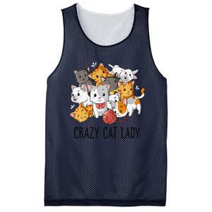 Crazy Cat Lady Funny Women Kitty Kitten Animal Lover Premium Mesh Reversible Basketball Jersey Tank