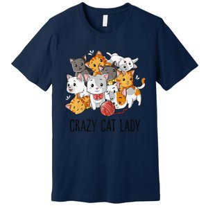 Crazy Cat Lady Funny Women Kitty Kitten Animal Lover Premium Premium T-Shirt