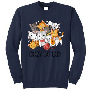 Crazy Cat Lady Funny Women Kitty Kitten Animal Lover Premium Tall Sweatshirt