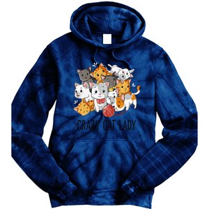 Crazy Cat Lady Funny Women Kitty Kitten Animal Lover Premium Tie Dye Hoodie