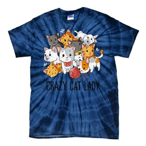 Crazy Cat Lady Funny Women Kitty Kitten Animal Lover Premium Tie-Dye T-Shirt