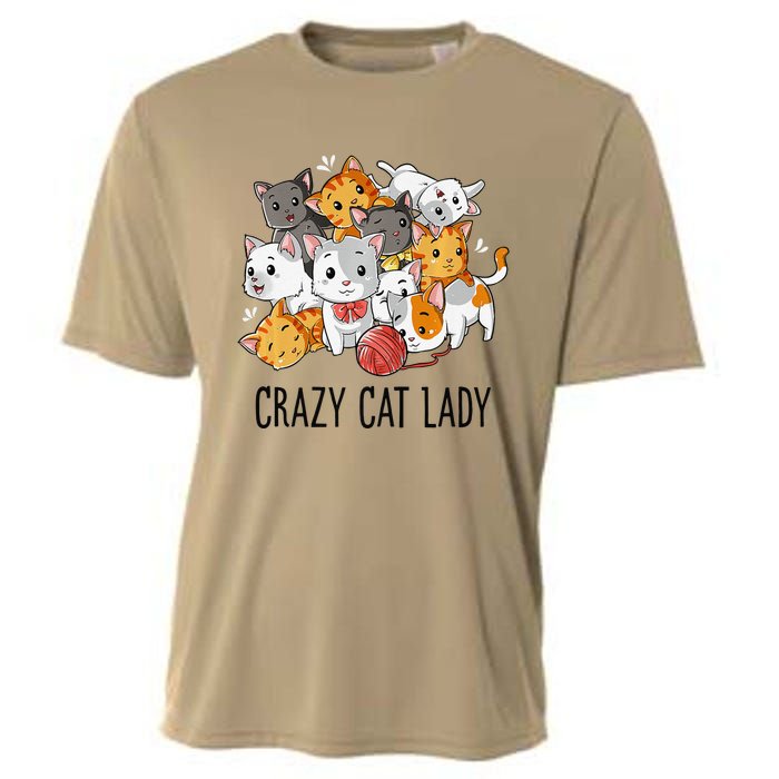 Crazy Cat Lady Funny Women Kitty Kitten Animal Lover Premium Cooling Performance Crew T-Shirt