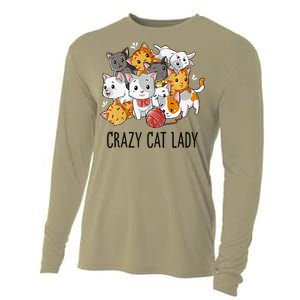 Crazy Cat Lady Funny Women Kitty Kitten Animal Lover Premium Cooling Performance Long Sleeve Crew