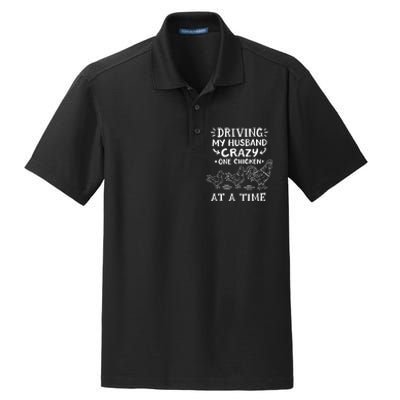 Crazy Chicken Lady Funny Chicken Dry Zone Grid Polo