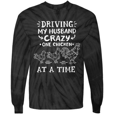 Crazy Chicken Lady Funny Chicken Tie-Dye Long Sleeve Shirt