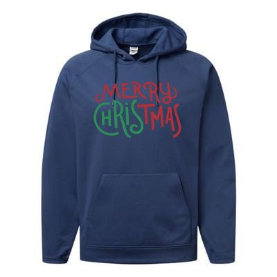 Candy Cane Lane Merry Christmas Long Sleeve Performance Fleece Hoodie