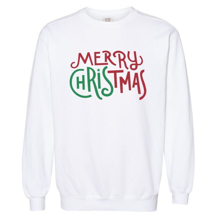 Candy Cane Lane Merry Christmas Long Sleeve Garment-Dyed Sweatshirt