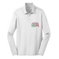 Candy Cane Lane Merry Christmas Long Sleeve Silk Touch Performance Long Sleeve Polo