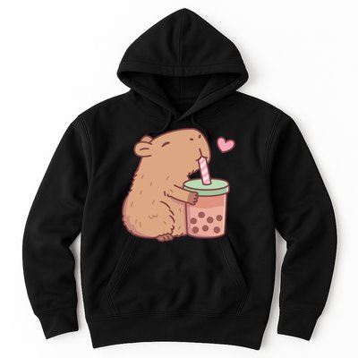 Cute Capybara Loves Bubble Tea Hoodie