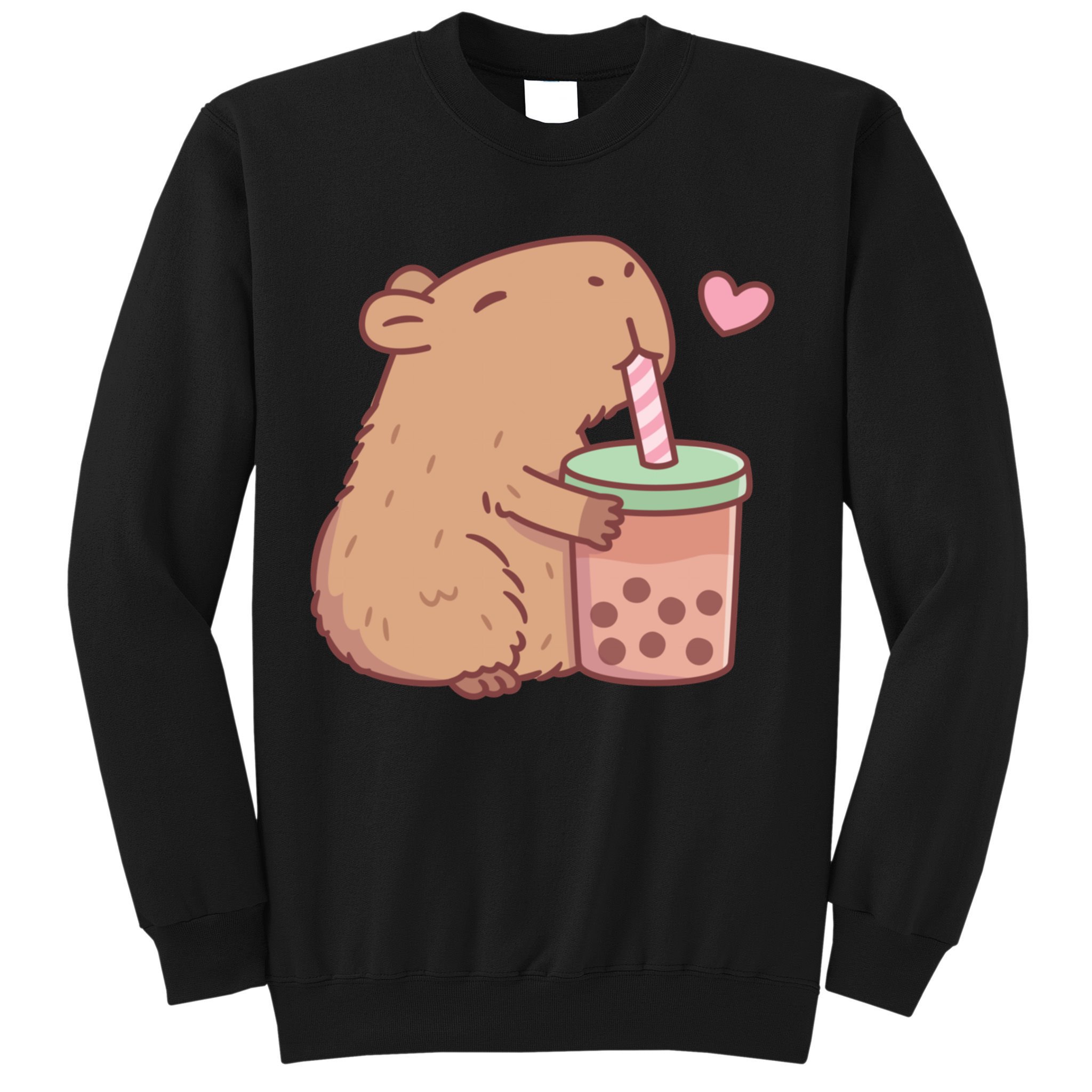 Cute Capybara Loves Bubble Tea Sweatshirt