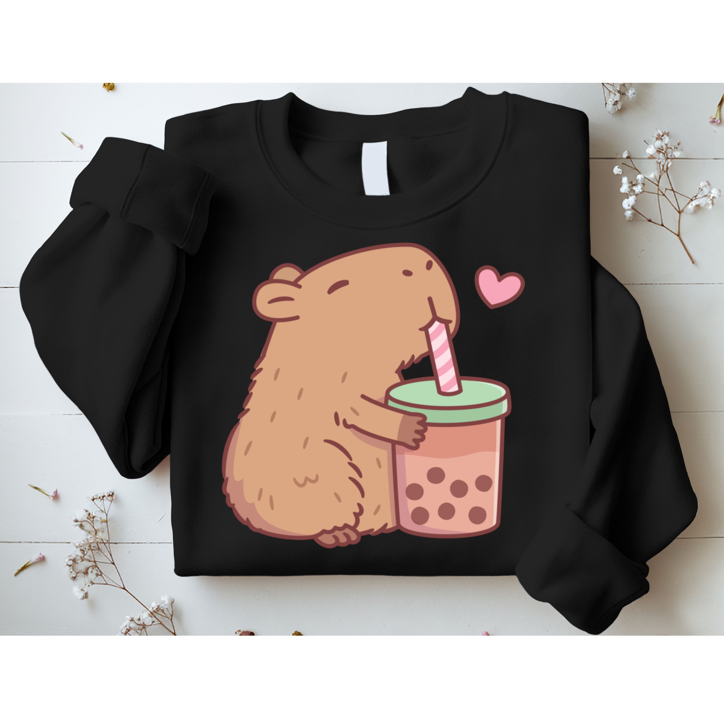 Cute Capybara Loves Bubble Tea Sweatshirt