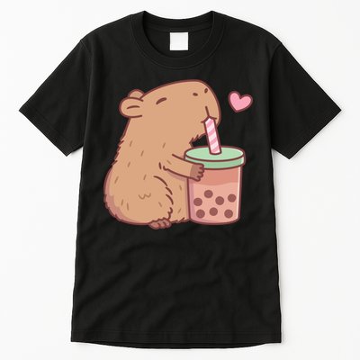 Cute Capybara Loves Bubble Tea Tall T-Shirt