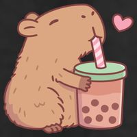 Cute Capybara Loves Bubble Tea 25L Jumbo Tote