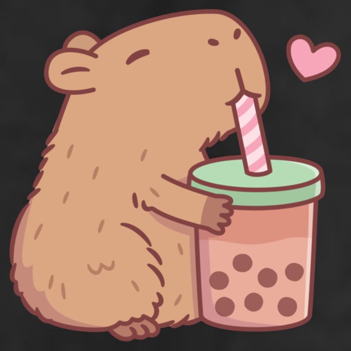 Cute Capybara Loves Bubble Tea 25L Jumbo Tote