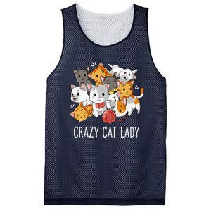 Crazy Cat Lady Funny Women Kitty Kitten Animal Lover Mesh Reversible Basketball Jersey Tank