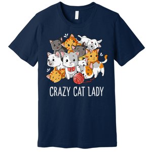 Crazy Cat Lady Funny Women Kitty Kitten Animal Lover Premium T-Shirt