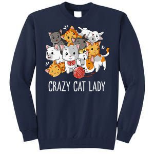 Crazy Cat Lady Funny Women Kitty Kitten Animal Lover Tall Sweatshirt