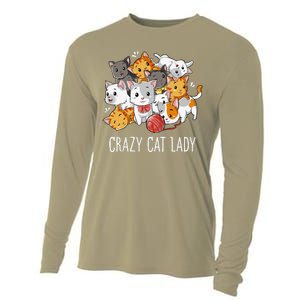 Crazy Cat Lady Funny Women Kitty Kitten Animal Lover Cooling Performance Long Sleeve Crew