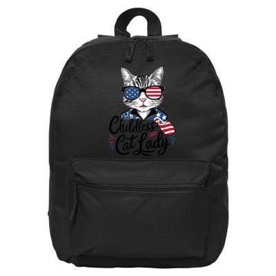 Childless Cat Lady Patriotic 16 in Basic Backpack