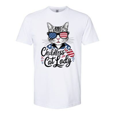 Childless Cat Lady Patriotic Softstyle® CVC T-Shirt