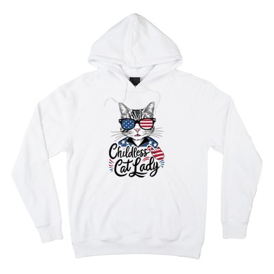 Childless Cat Lady Patriotic Hoodie