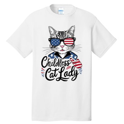 Childless Cat Lady Patriotic Tall T-Shirt