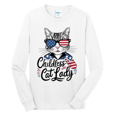 Childless Cat Lady Patriotic Tall Long Sleeve T-Shirt